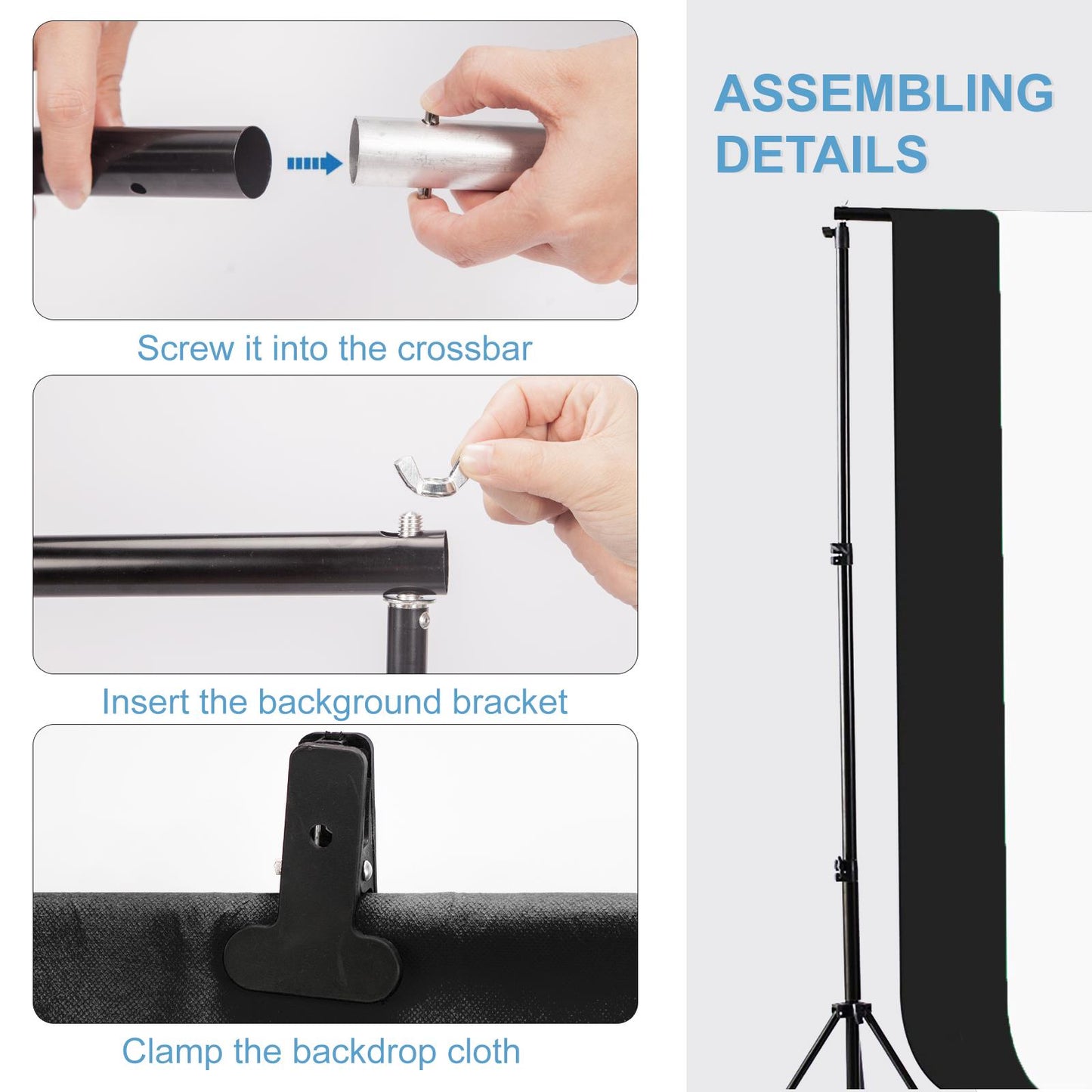 Black and White Backdrop & Support System