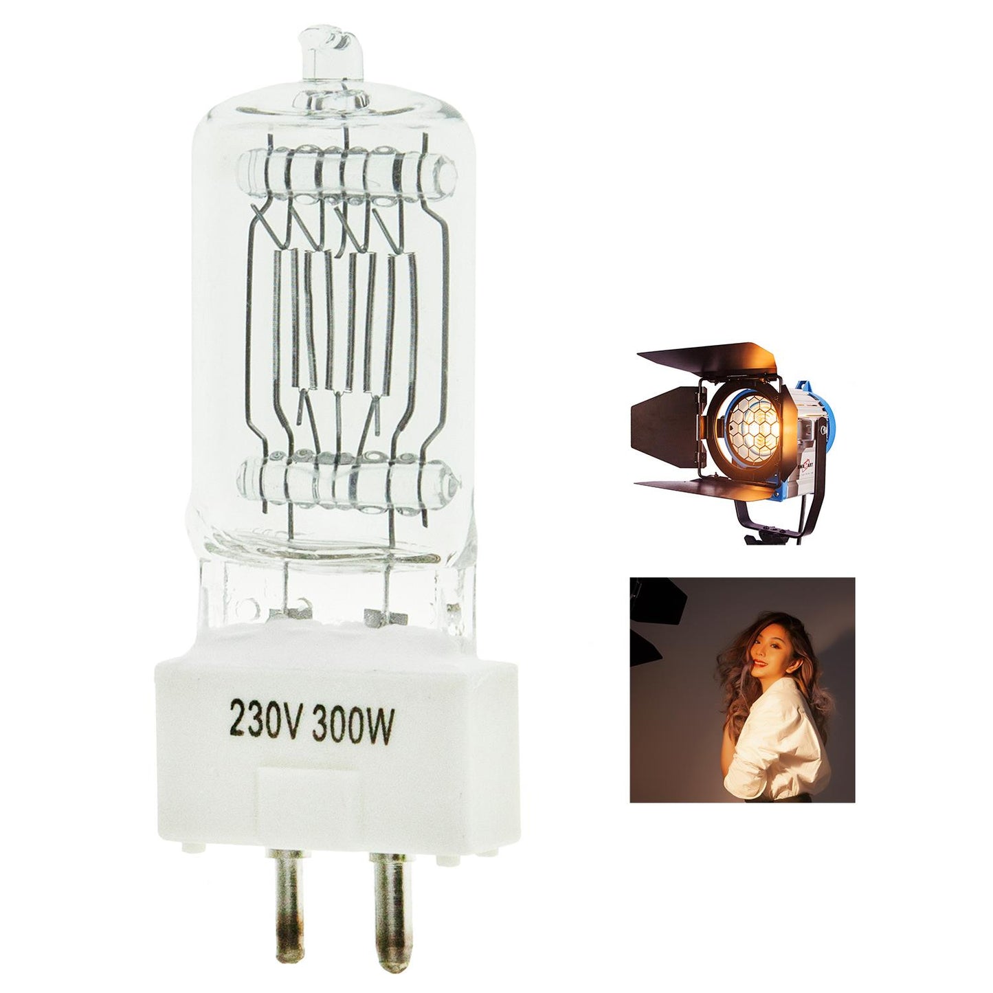 300W Fresnel Bulb, GY9.5 Fitting