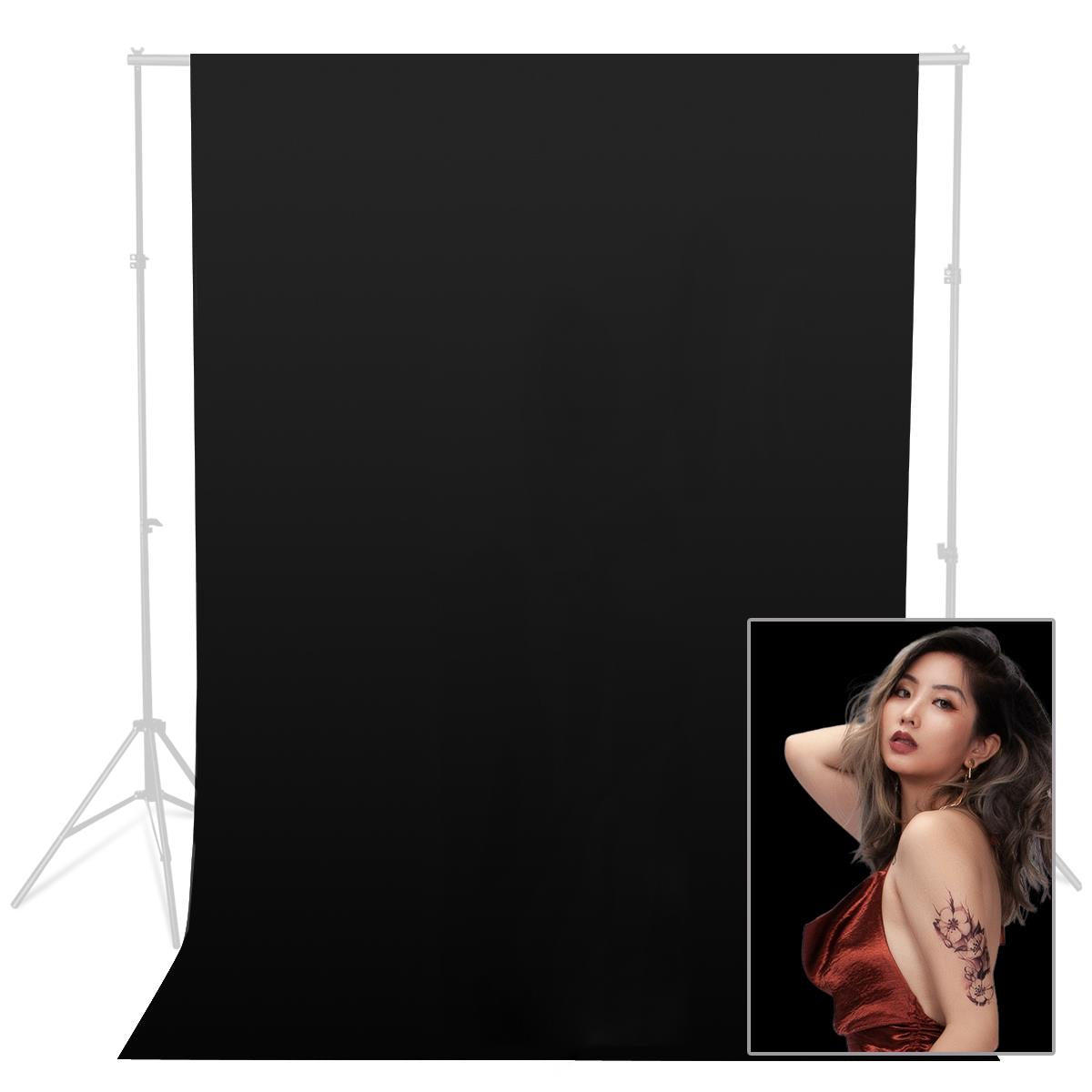 1.8x2.7m Black Cotton Background
