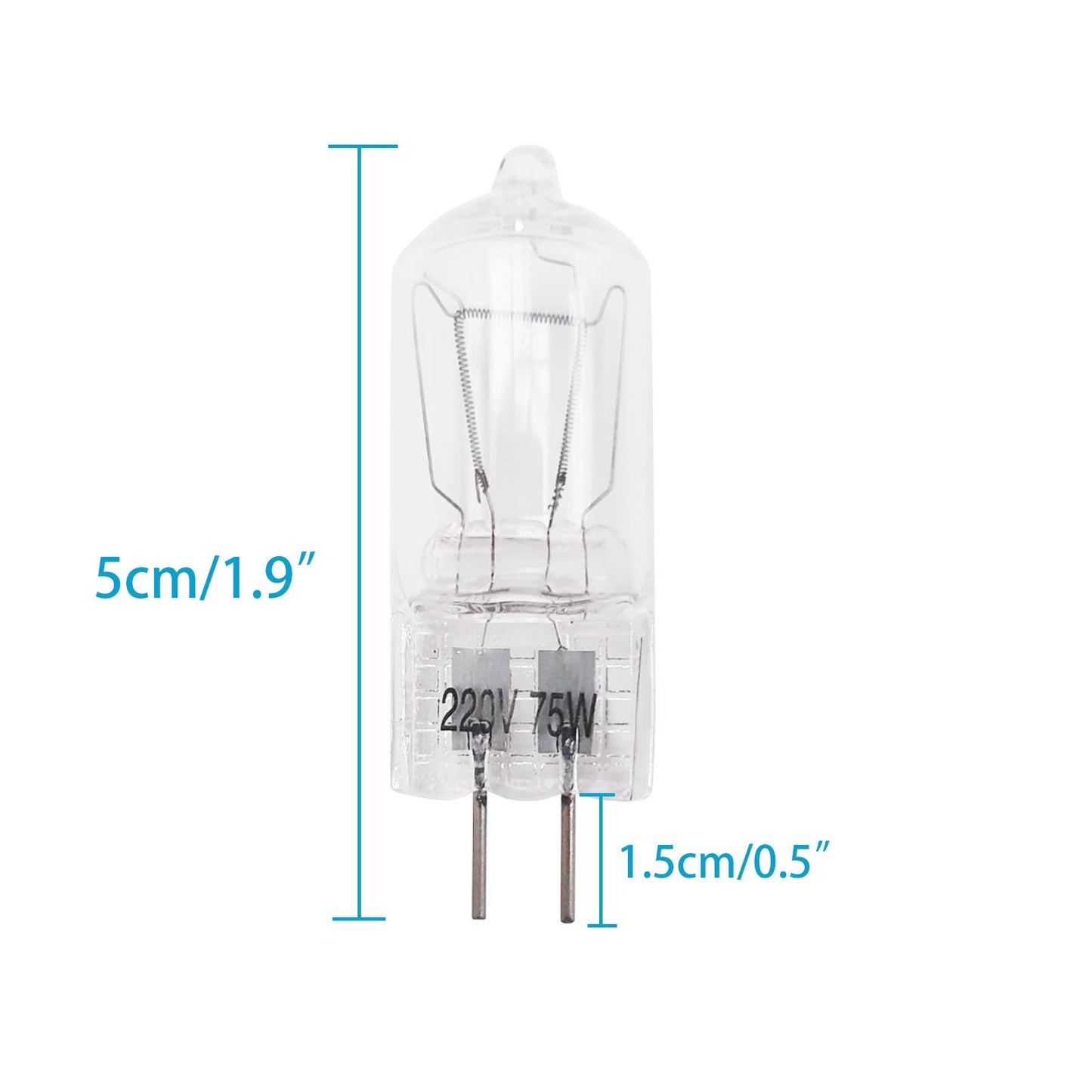 75W Spotlight Bulb GX6.35 Halogen Tungsten Continuous Lighting Bulb for Photo Studio Video Spotlight