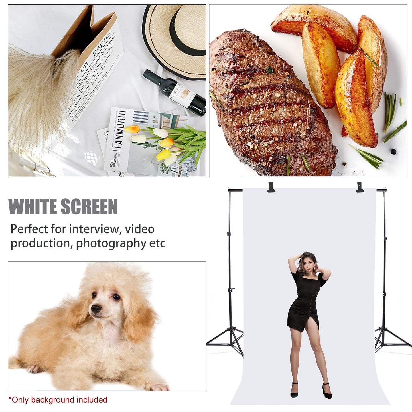 1.8x2.7m White Cotton Background