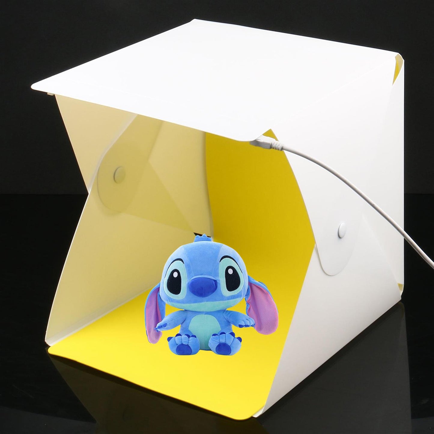 Mini LED Light Box Photography, 9 inch Photo Studio Shooting Tent Portable Foldable Photo Light Cube with 6 Color Backdrops for Small Item Display, 23x23x24cm