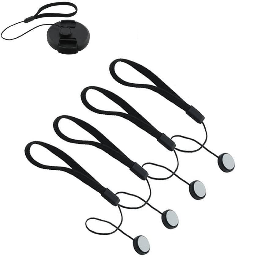4x Lens Cap Keeper Holder String Rope Compatible with Canon Nikon Sony Pentax Fujifilm Panasonic Samsung for All Slr Dslr Cameras and Lenses