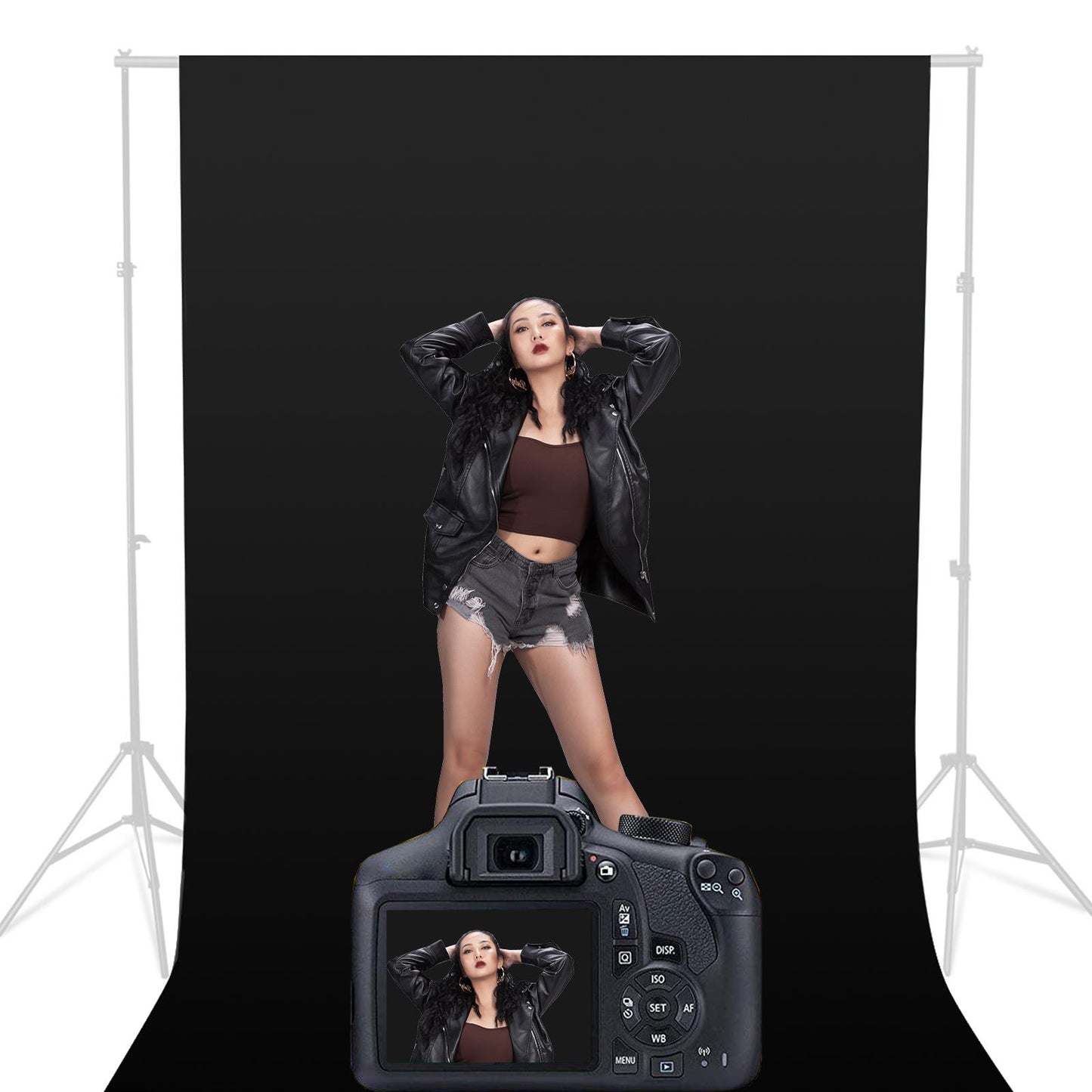 1.8x2.7m Black Cotton Background