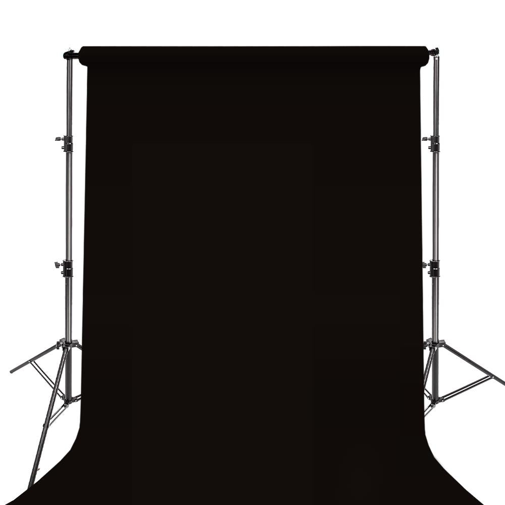 BOLLUMA Jet Black Paper Backdrop 2.7m x 10m and Stand Included