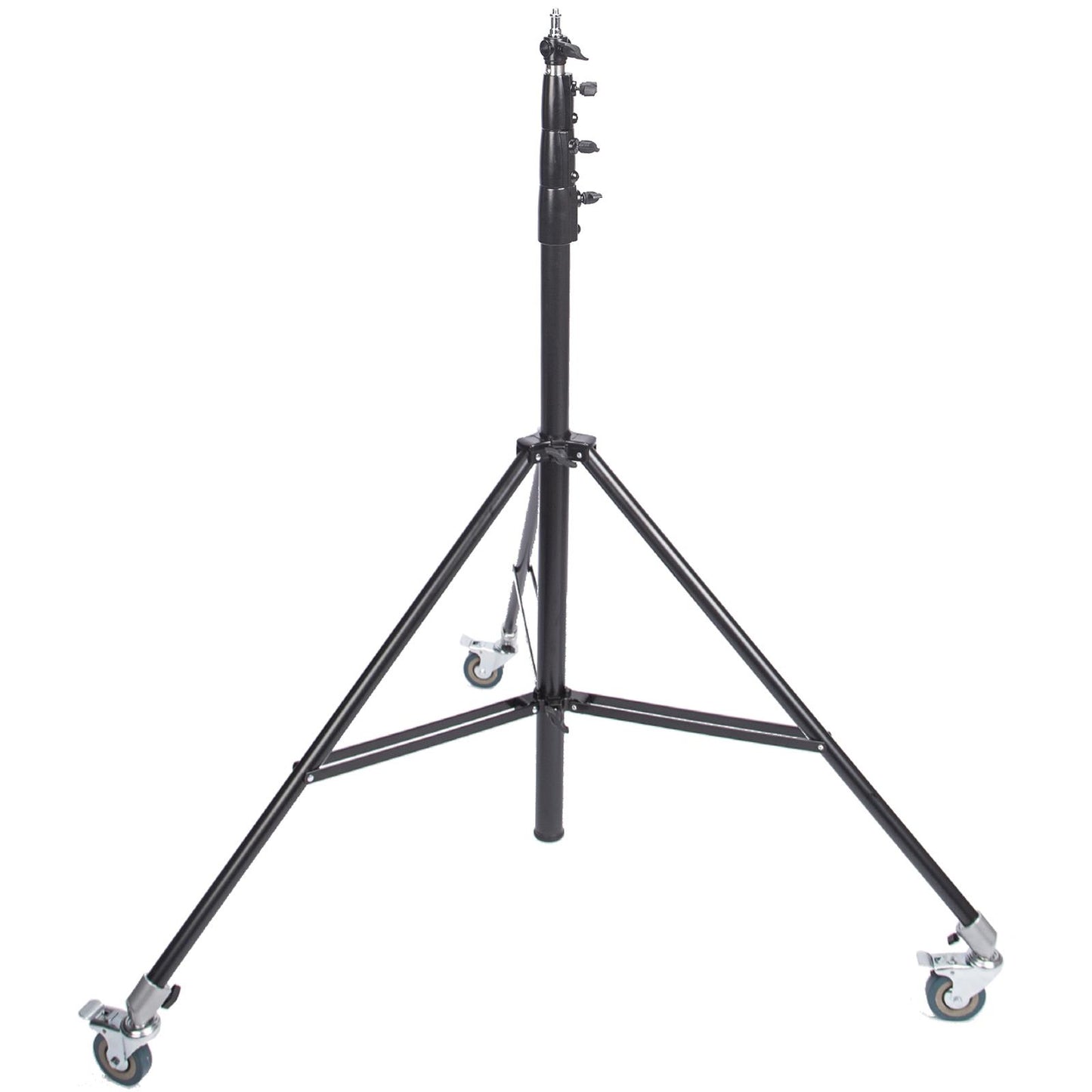 13ft 4M Heavy Duty Light Stand with Pulleys, Adjustable Metal Tripod Stand Spring Cushioned, Photography Wheeled Stand for Photo Studio Monolight, Softbox, Reflector and Other Photographic Equipment