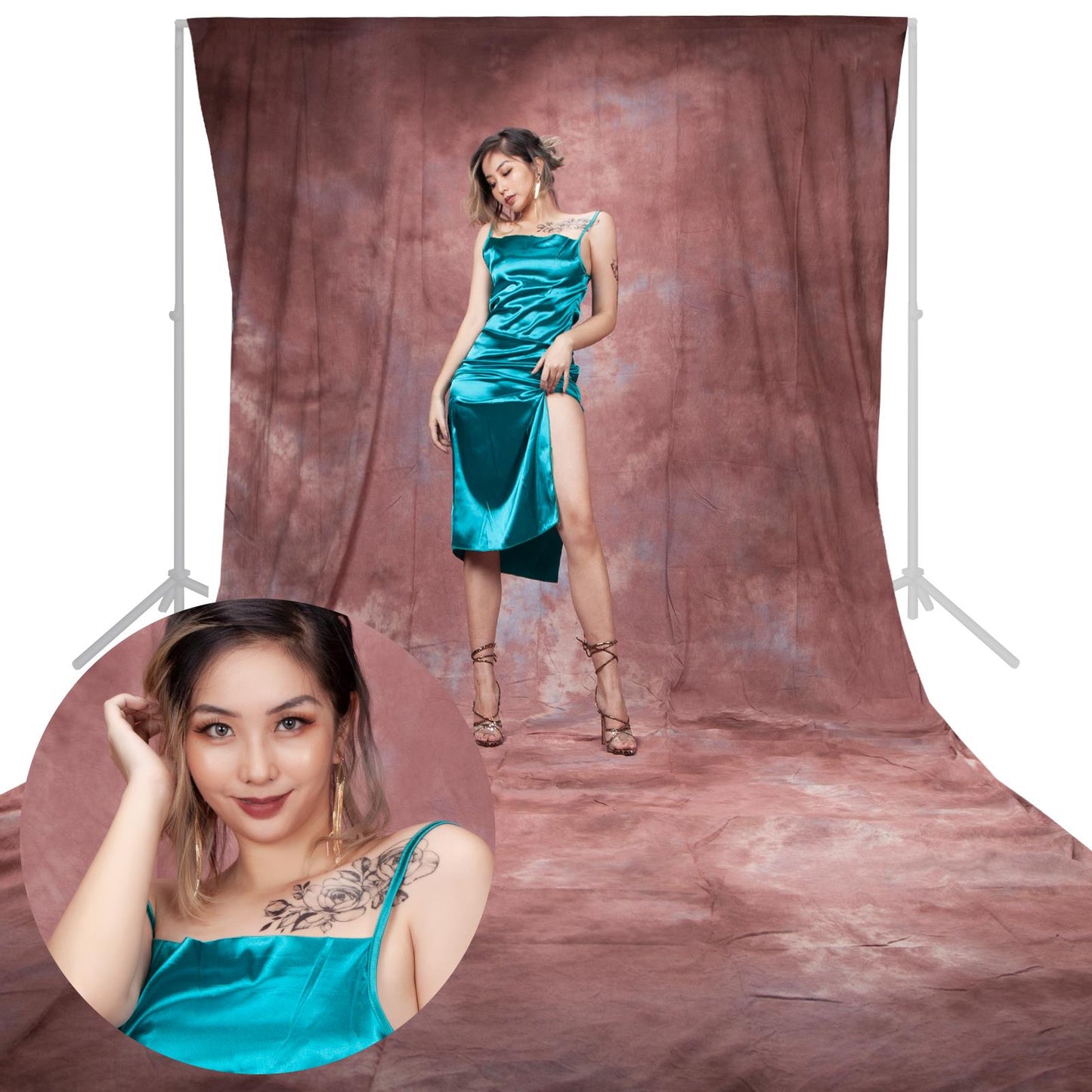 3x6m Mottle Muslin Backdrop - Rose Bloom