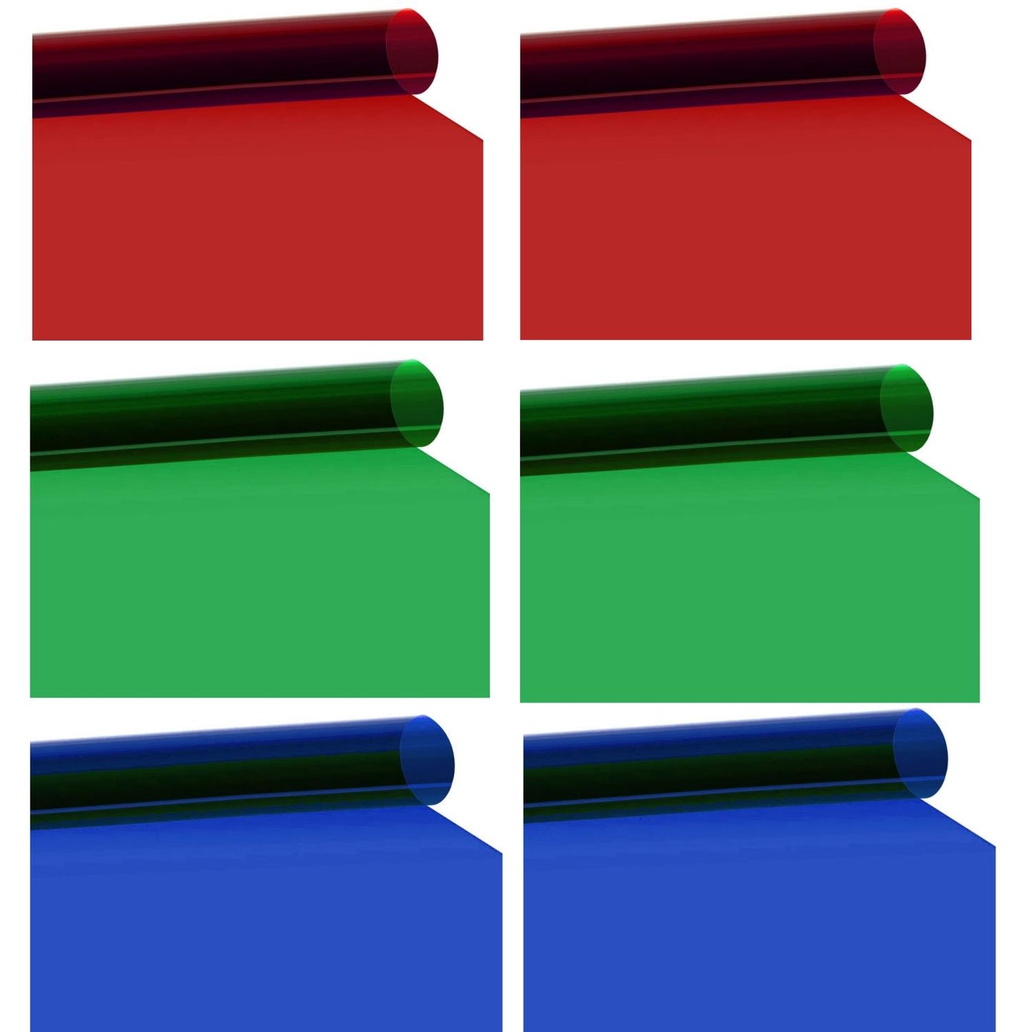 BOLLUMA 50x40cm Gel Filter Set - 2 Red, 2 Green, 2 Blue