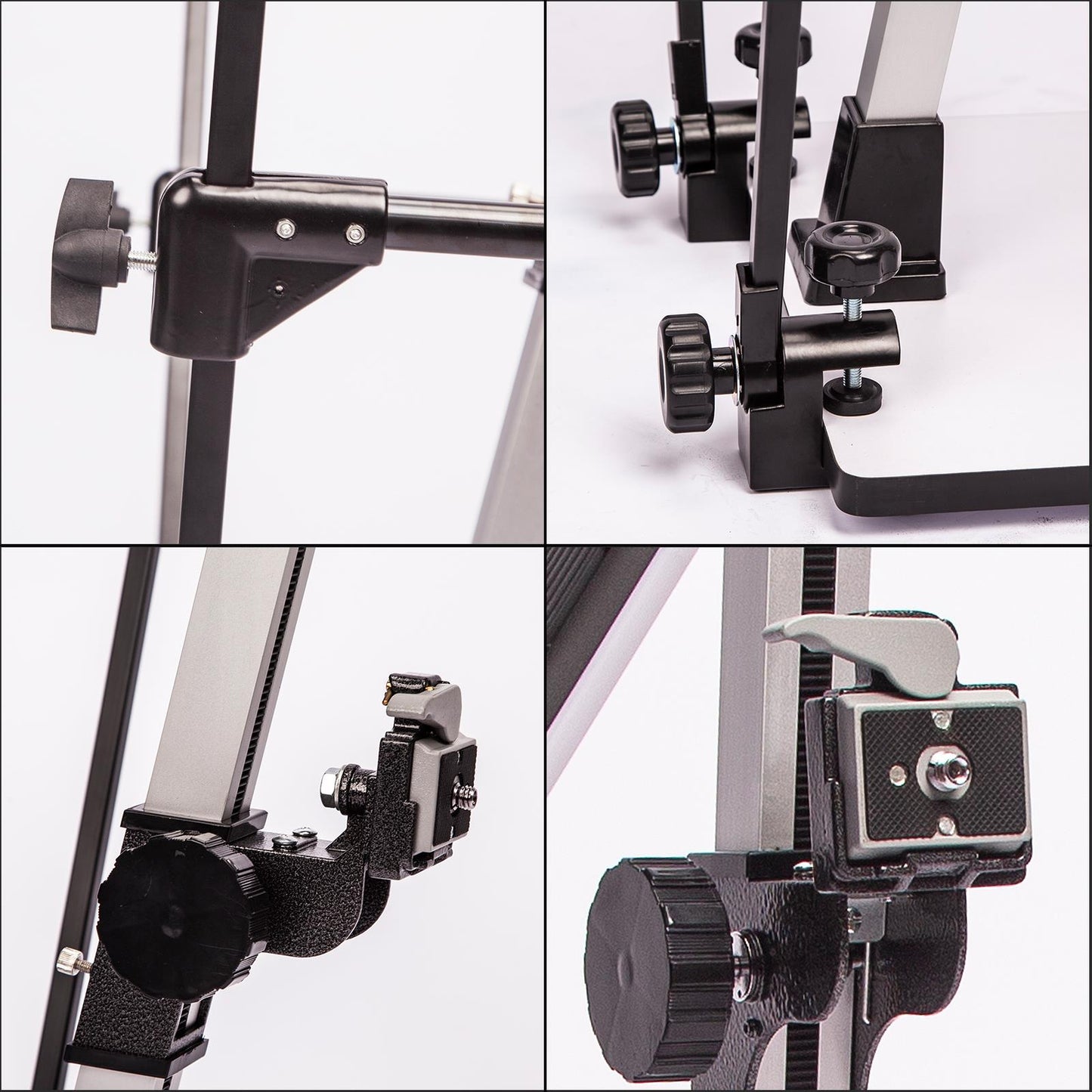 HWAMART Macro Copy Stand with Adjustable Arms, Base, 28'' Column, Quick Release Mount and 45w 5500k Bulbs, Mini Light Stand for Photo Video Macro Shoot