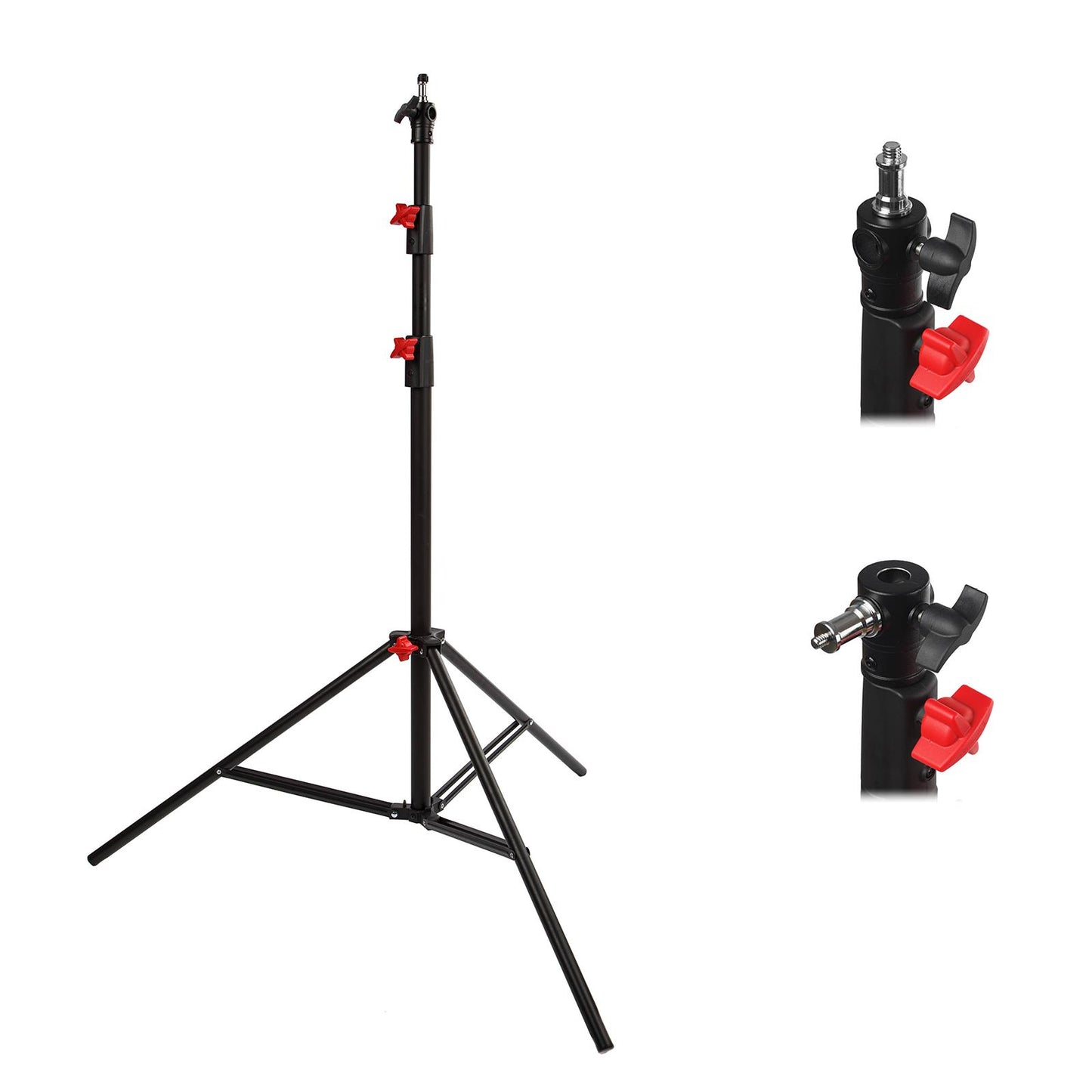 BOLLUMA 270cm Air-Cushioned Photography Light Stand | Brushed Aluminum Tripod with 1/4" to 3/8" Reversible Spigot, 5kg Load Capacity
