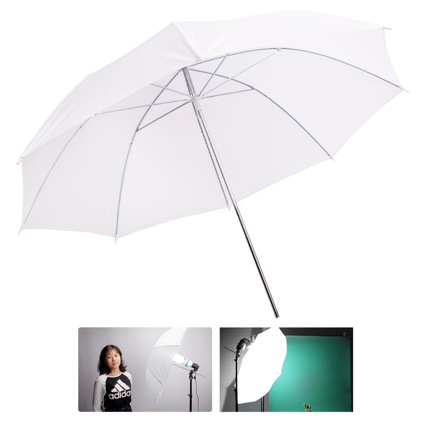3 x 33" (84cm) Professional Umbrellas, 1x Diffuser, 1x Silver Reflector, 1x Gold Reflector