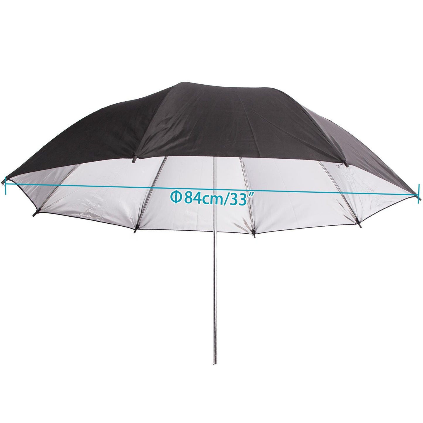 3 x 33" (84cm) Professional Umbrellas, 1x Diffuser, 1x Silver Reflector, 1x Gold Reflector
