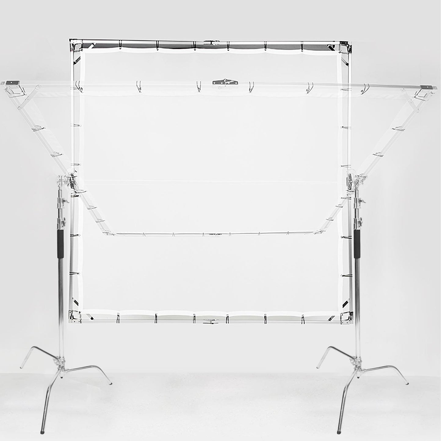 3.6x3.6m 12'x12' Soft White Butterfly Diffusor Heavy Duty Frame Collapsible Screen with 2pcs Heavy Duty C-Stands for Photo Video Film Photography Studio Large Product Shooting