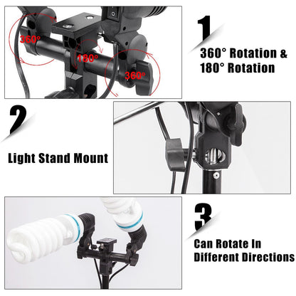 Continuous Dual Lighting Kit 150W with White Umbrellas and Stands