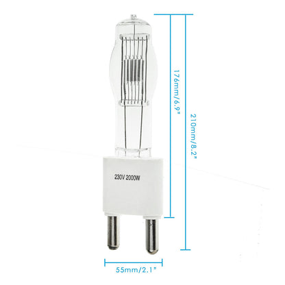 5x 2000W Fresnel Bulb, G38 Fitting