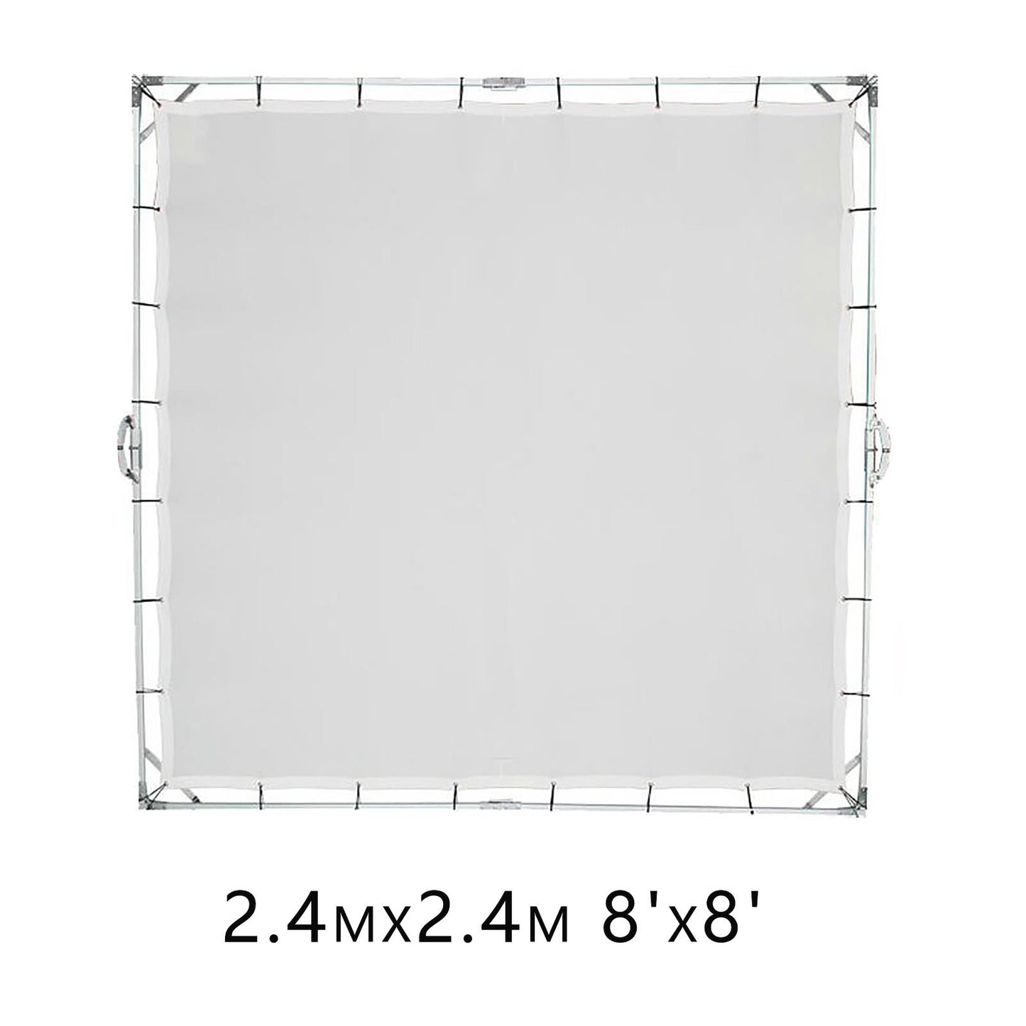 Translucent Butterfly Diffusor 2.4x2.4m 8'x8' Frame with 2x 307cm Wheeled C Stand Collapsible Diffuser Fabric White Silk Cloth Sunbounce Sun Scrim for Large Size Product Photography Film Shooting