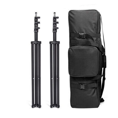 Adjustable Air Cushioned Lighting Stand Kit, 2 x Professional Photo Tripod with Photography Carry Bag, for Supporting Light Reflector Softbox Umbrella Video Shooting, 2.3M