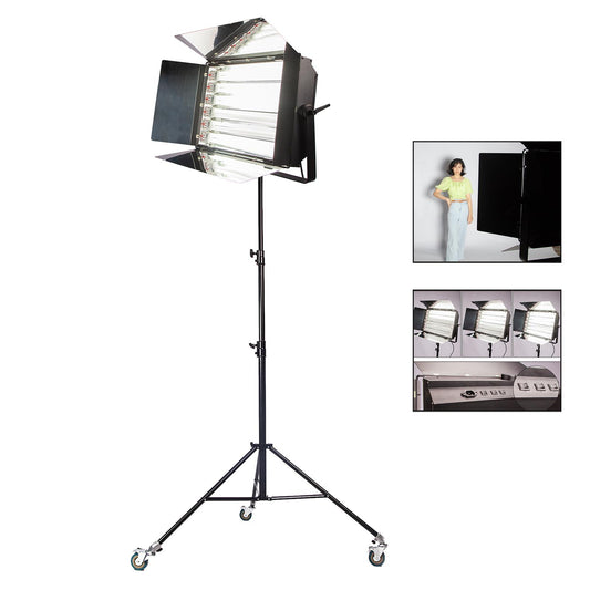 6 Bank Fluorescent Panal Light with Wheeled Stand