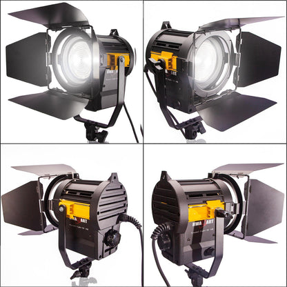 3x 50W LED Fresnel Spotlight with Stands and Fly Case