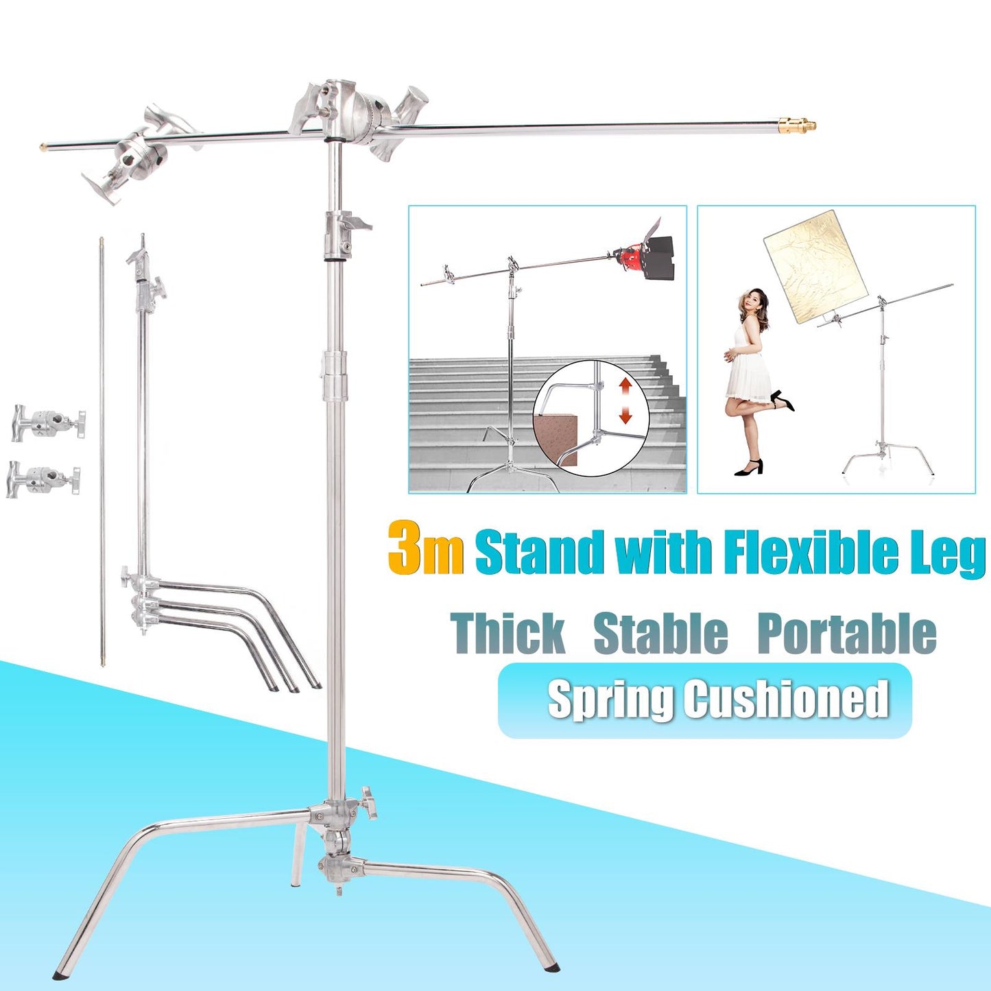 Sliding Leg Super Heavy Duty C-Stand