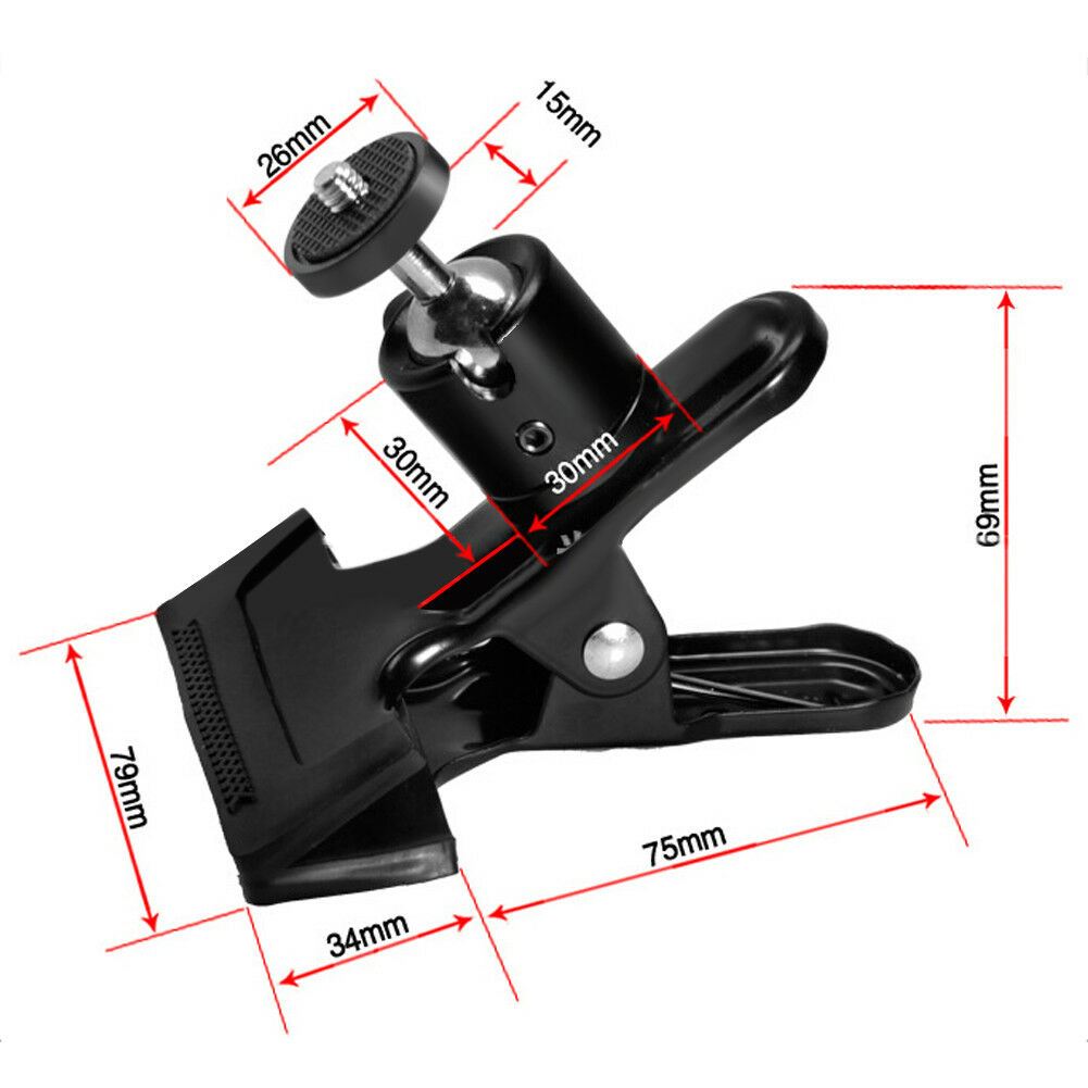 Mini Ball Head Clamp Metal Tripod Flash Reflector Holder Mount with Cold Shoe 1/4" Thread Compatible with Canon, Nikon, Digital Camera and Speedlite