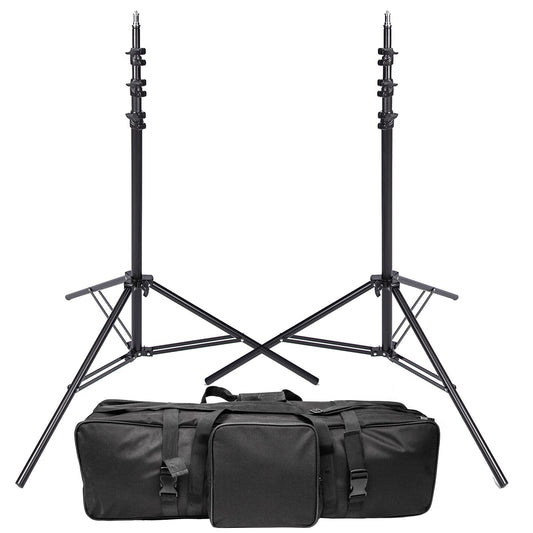 Adjustable Air Cushioned Lighting Stand Kit, 2 x Professional Photo Tripod with Photography Carry Bag, for Supporting Light Reflector Softbox Umbrella Video Shooting, 2.3M