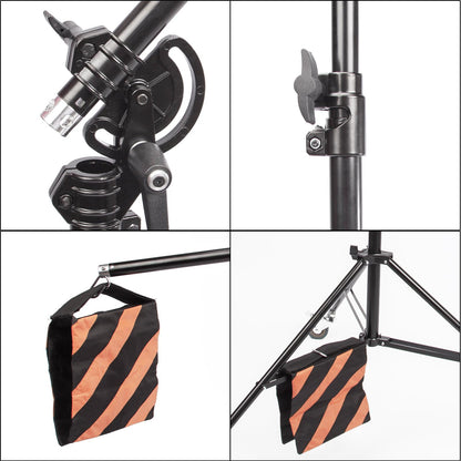 Studio 2-in-1 Professional Light Stand Boom Arm Kit, Adjustable 3.9m Overhead Tripod Stand Wheeled with 1.9m Boom Arm and Sandbag for Supporting Softbox Flash Lighting for Photo Photography Video