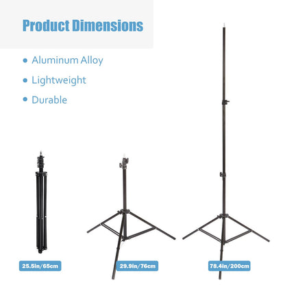 Continuous Dual Lighting Softbox & Backdrop Support Kit 150W with Boom Arm & White / Silver Umbrellas