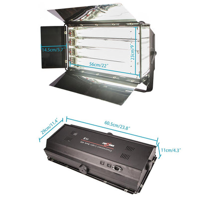 4 Bank Fluorescent Panel Light & Wheeled Stand Kit