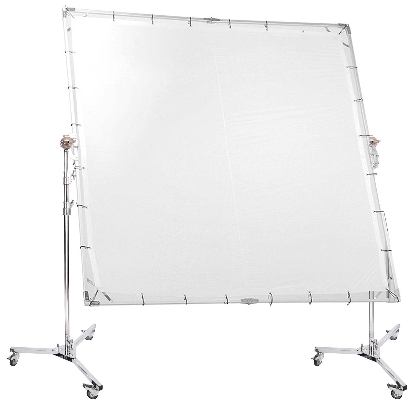 Diffusion White Silk Cloth 3.6x3.6m Sunbounce System with 2x 307cm Heavy Duty Wheeled C Stand, Butterfly Diffuser Kit with Translucent Screen Collapsible Screen Modifier for Large Size Photography