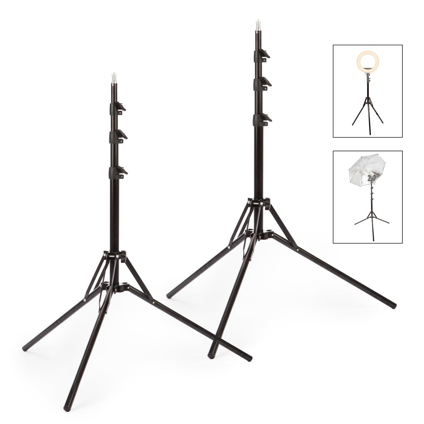 2x Reverse Foldable Ultra-Portable 1.8m Light Stand