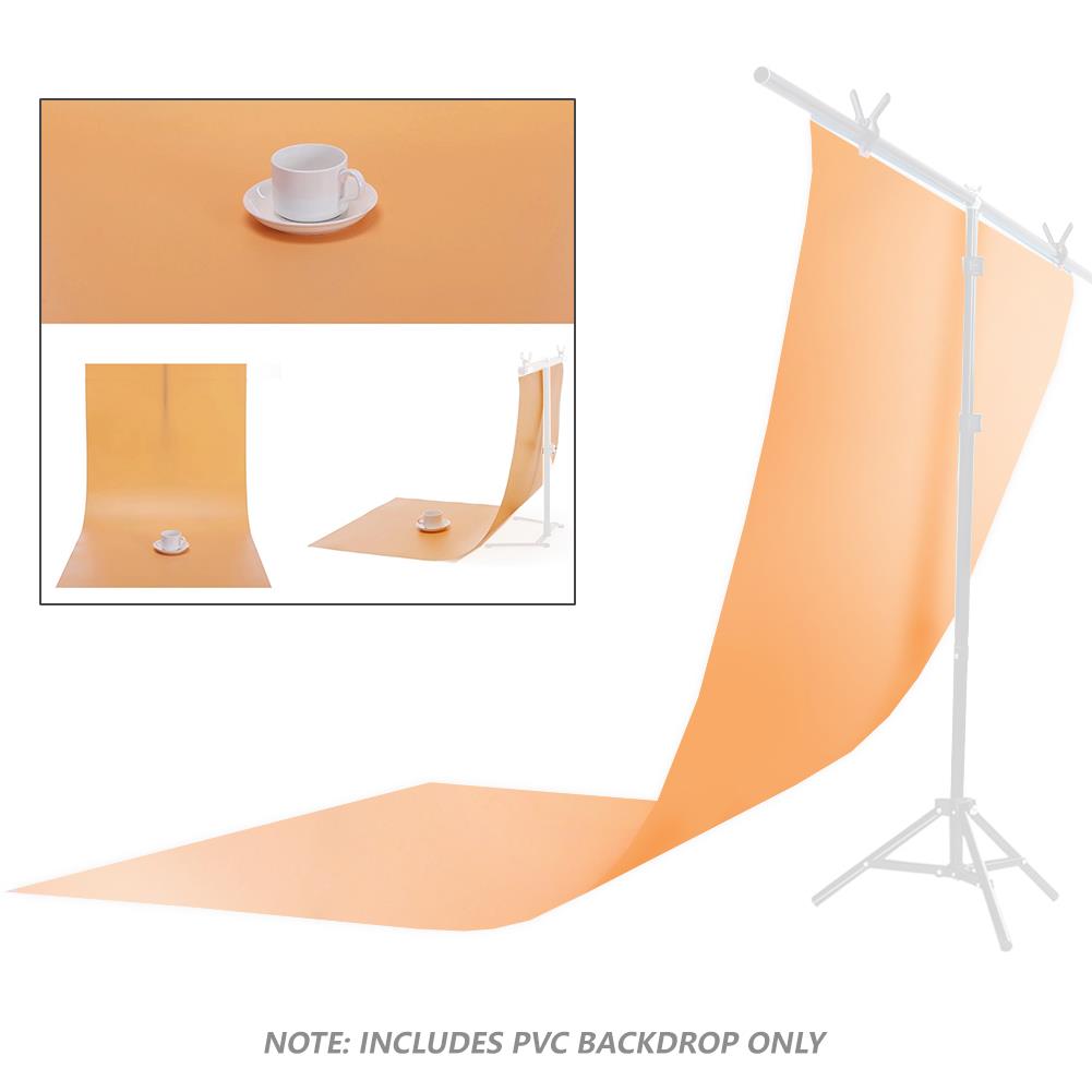 White + Peach PVC Backdrops, 0.6m x 1.3m