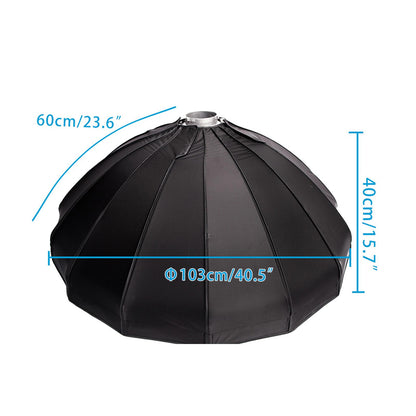 Easy Open 100cm Umbrella Softbox/Speedbox, Bowens Mount, Silver Reflector, Plus Honeycomb Grid,