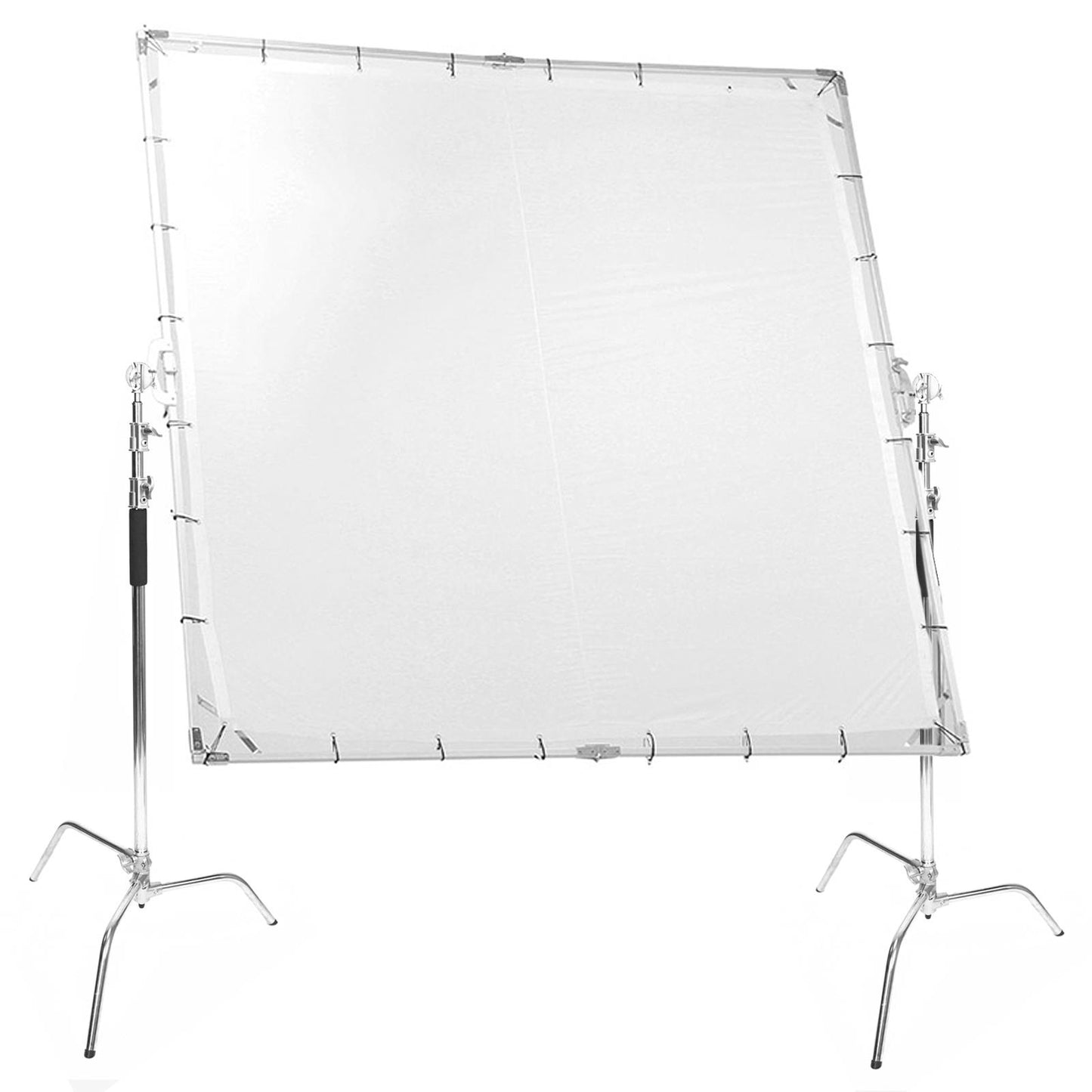 3.6x3.6m 12'x12' Soft White Butterfly Diffusor Heavy Duty Frame Collapsible Screen with 2pcs Heavy Duty C-Stands for Photo Video Film Photography Studio Large Product Shooting