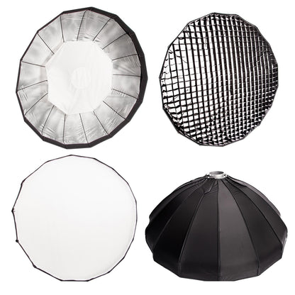 Easy Open 120cm Umbrella Softbox/Speedbox, Bowens Mount, Silver Reflector, Plus Honeycomb Grid,