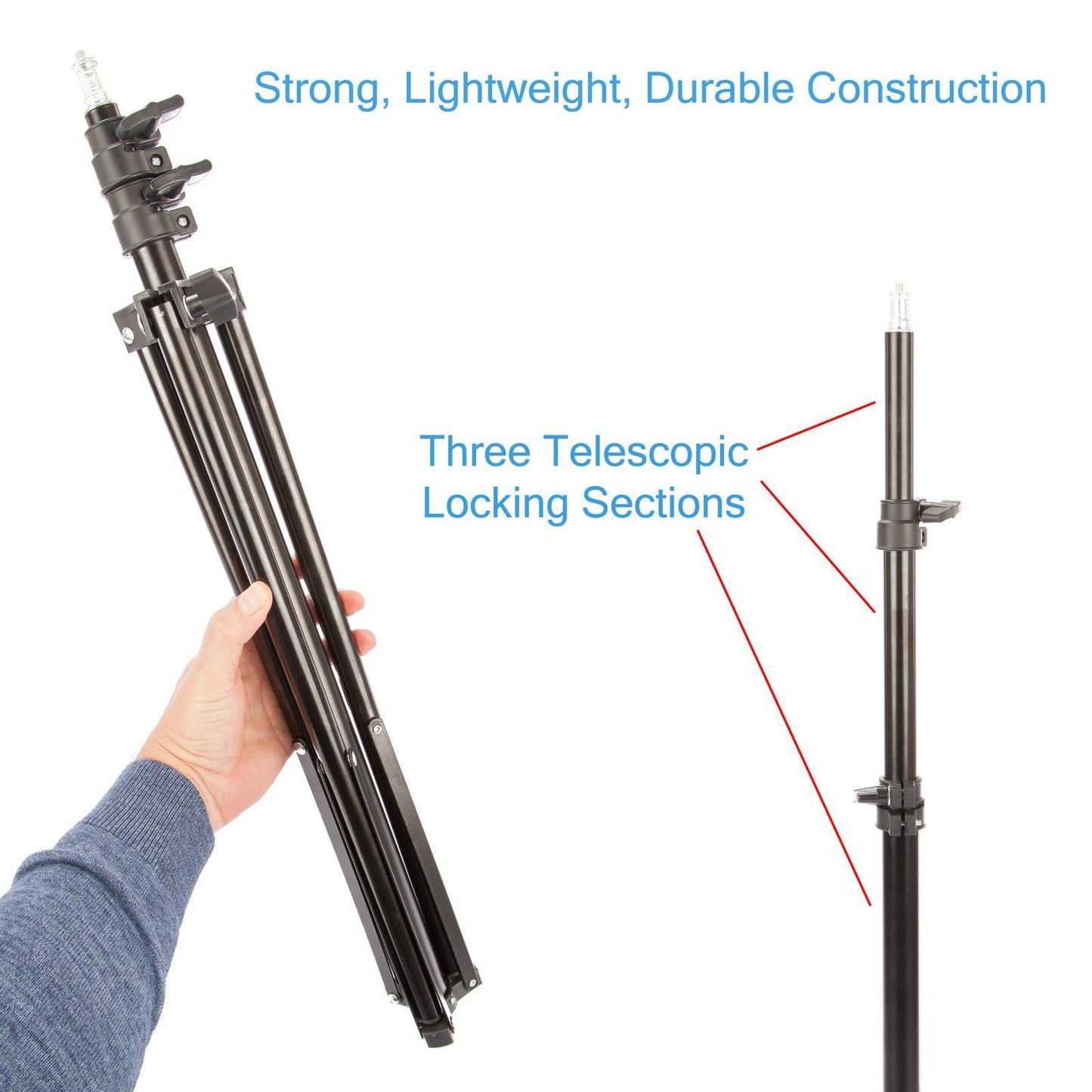 2x Heavy Duty 2m Light Stand