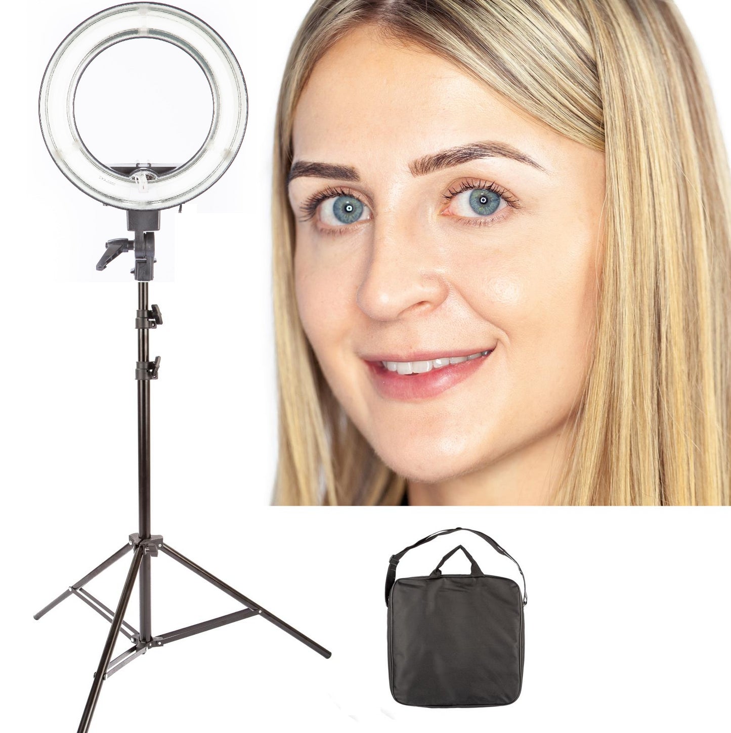 13.5" Ring Light with Tripod Stand for Live Streaming Make Up, 40W Dimmable Camera Beauty Ringlight Kit for YouTube TikTok Video Vlogging Photography Selfie Photos Compatible for iPhone and Android