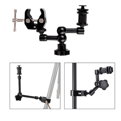 7 Inch Adjustable Articulating Friction Magic Arm with Large Metal Camera Clamp for DSLR Camera Rig, Tripod, Photography Studio, LCD/DV Monitor, Microphone