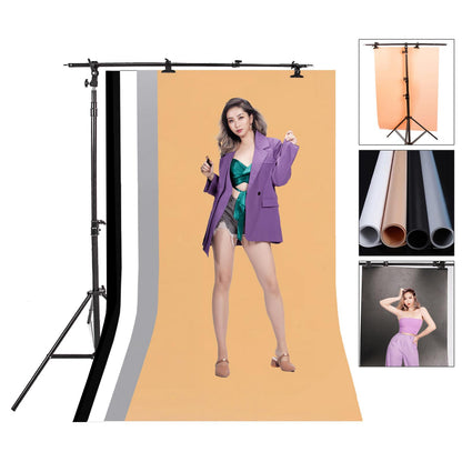 Black + White + Peach + Grey PVC Backdrops, 1.2m x 2m, with Mounting Frame