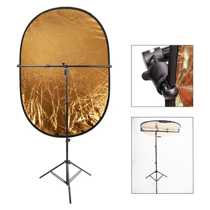 Photo Studio Lighting Reflector and Light Stand Kit, 90x120cm 5in1 Multi-Disc Reflector, 25.5" Light Stand with Metal Telescopic Boom Arm Clamp, 360 Rotate, for Photography Video Background Shooting