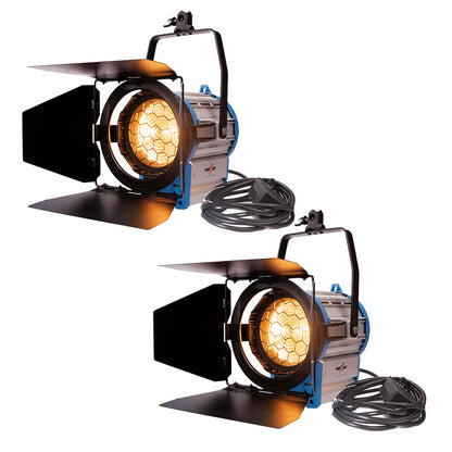 Photography Lighting Kit: (2) Fresnel Tungsten 1000W 3200K Video Lights Dimmer Lamp with (2) Light Bulb Halogen for Shooting, Studio Light Kit for Live Streaming Filming