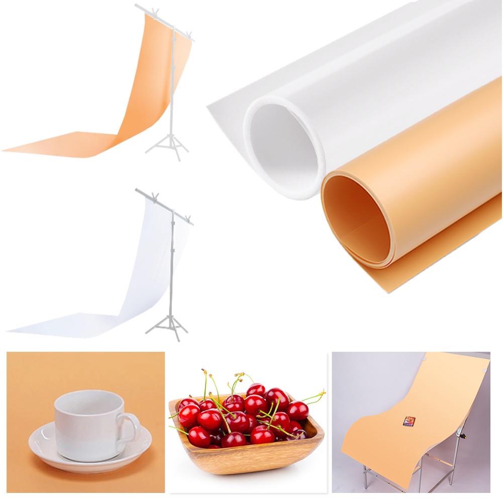 White + Peach PVC Backdrops, 0.6m x 1.3m