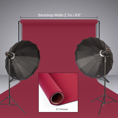 BOLLUMA Seamless Paper Background, 27 - Crimson, 2.72 x 10m