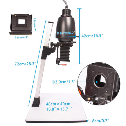 Adjustable Universal Photography Darkroom Enlarger Kit, Metal Universal Black and White Enlarger with 50mm Lens F4.5 Enlarging Lens, for Wall Projection Floor Projection