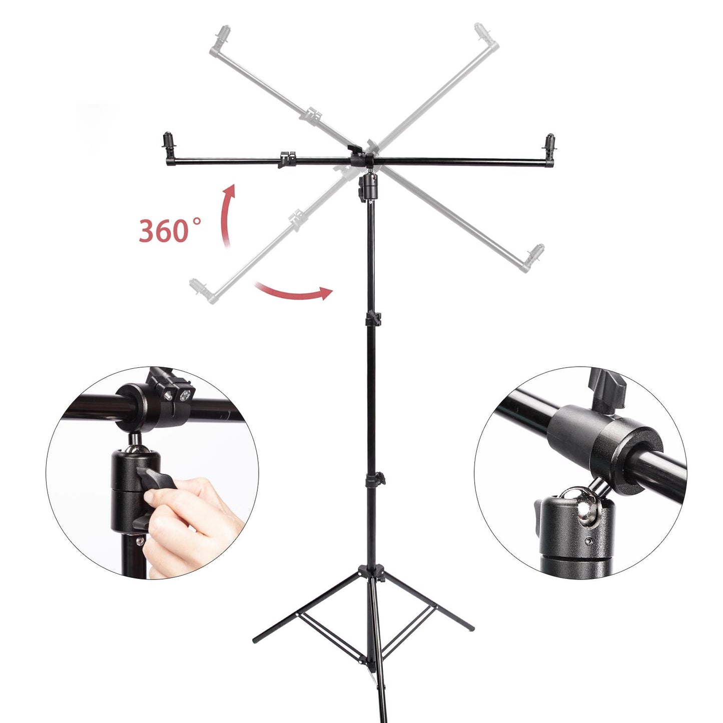 Photo Studio Lighting Reflector and Light Stand Kit, 43.3"/110cm 5in1 Multi-Disc Reflector, 25.5" Light Stand with Telescopic Boom Arm for Photography Video Background Shooting Youtuber Vlogger