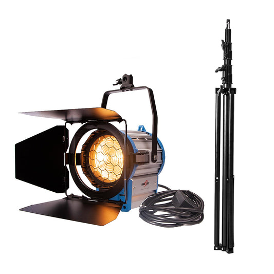 1000W Fresnel Spotlight, Including Bulbs and 3m Spring Cushioned Stand