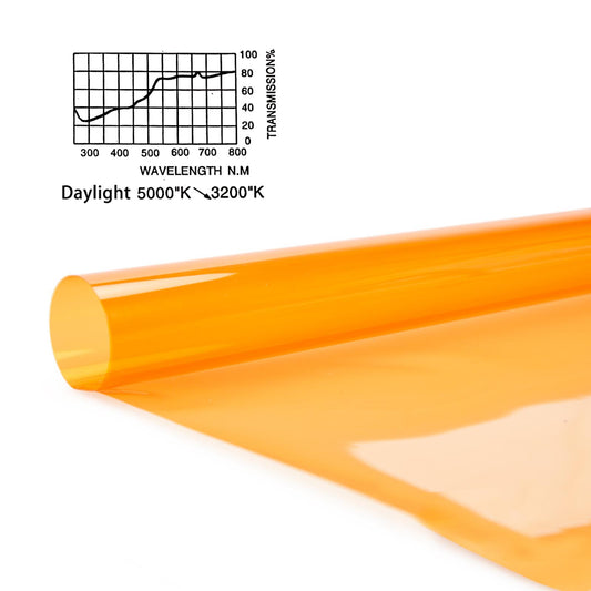 Orange Color Correction Lighting Gel Filter Sheet x 4, 1/2 CTO, 40x50cm