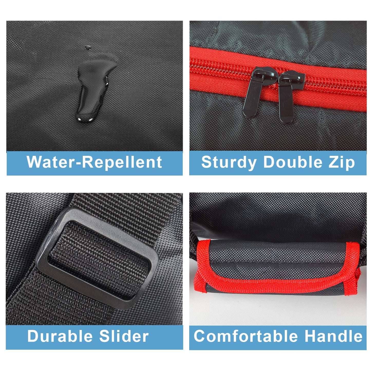 BOLLUMA 104cm Tripod Carrying Case, Heavy Duty Water-Repellent Bag with Handles and 3 Compartments, Full Length Zipper Closure, Padded Storage Bag for Light Stand, Mic Stand, Monopod, Telescope