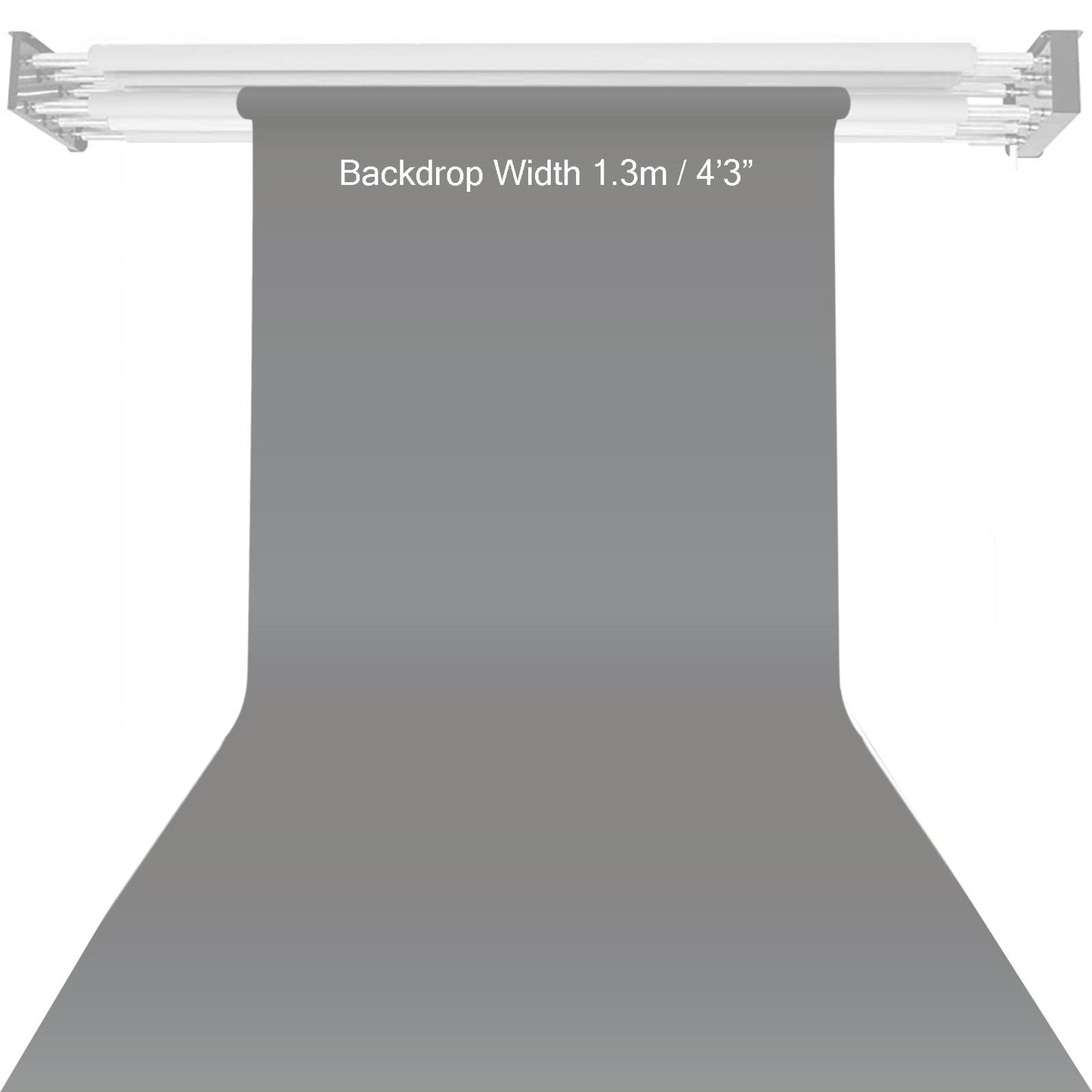 BOLLUMA Cloud Grey Paper Backdrop 1.35m x 10m and Stand Included