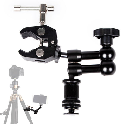 7 Inch Adjustable Articulating Friction Magic Arm with Large Metal Camera Clamp for DSLR Camera Rig, Tripod, Photography Studio, LCD/DV Monitor, Microphone